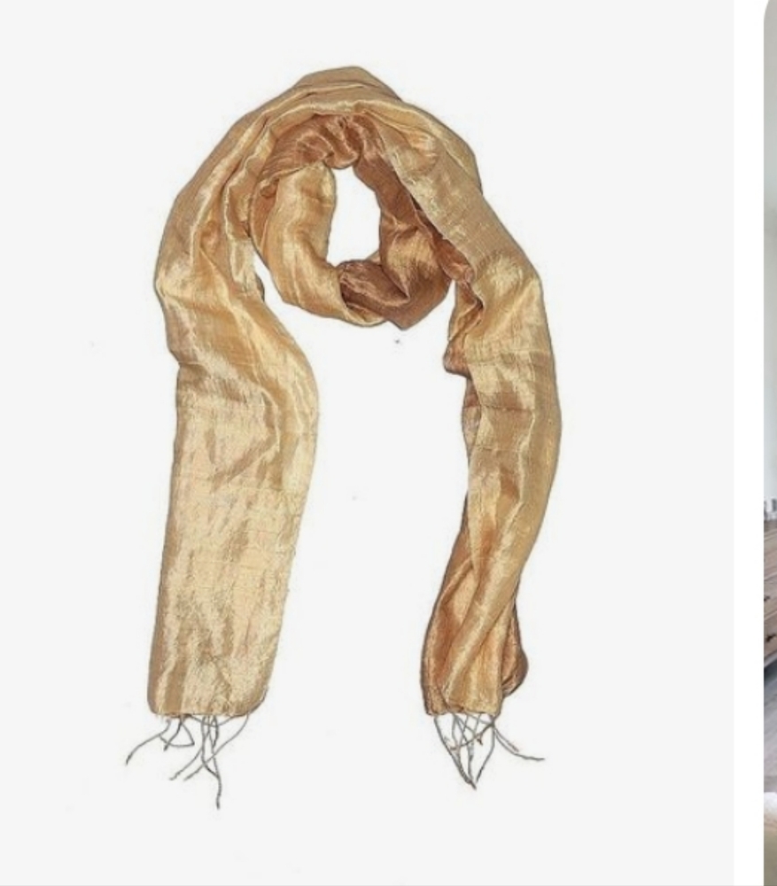 Gold sheer mesh scarf